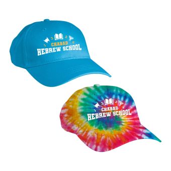 Baseball Caps Embroidered with Chabad Hebrew School Logo