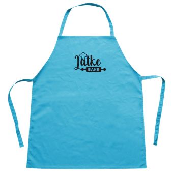 Blue Cotton Adult Aprons Printing Black Latke Bake