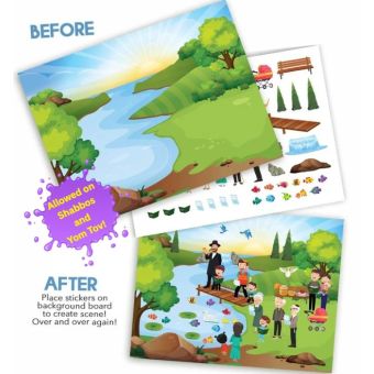 Rosh Hashana Tashlich Reusable Sticker Scene - ALLOWED ON SHABBOS AND YOM TOV!