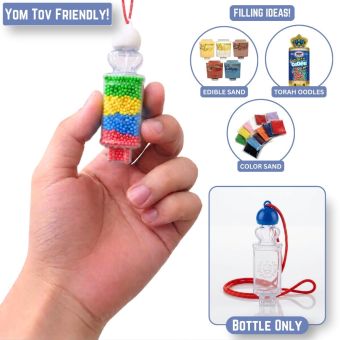 Torah Sand Art Bottles filled with colorful sand and candies