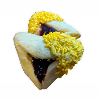 10lb Bulk Hamantashen (not individually wrapped) with YELLOW Sprinkle approx 110-120 pieces