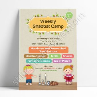 Weekly Shabbat Camp Postcard Design